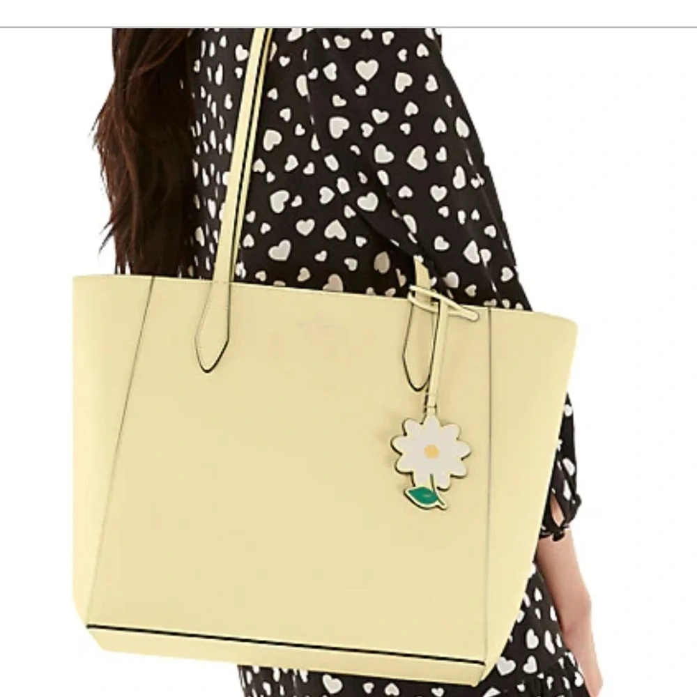 Kate Spade New York Yellow Leather Tote with Structured Design. NWOT